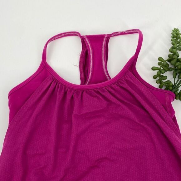 LULULEMON No Limits Athletic‎ Tank With Built in Bra Elastic Waistband pink 4 - Picture 5 of 10